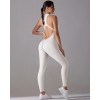 Гладкий комбінізон Leggings Body Crop T-shirt model 56 (White-gray)